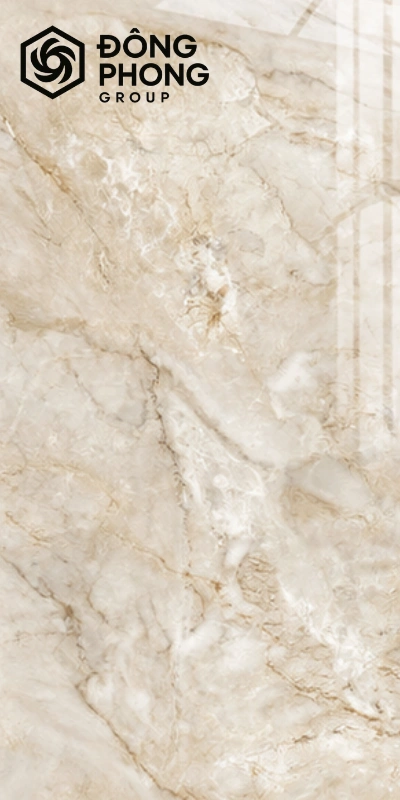 Gạch ốp lát khổ lớn 60x120 Catalan 6012-326 - Vân đá travertine be sáng, vân dọc tự nhiên, men matt