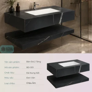 Bàn đá liền chậu  BD-001