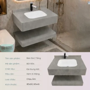 Bàn đá liền chậu  BD-004
