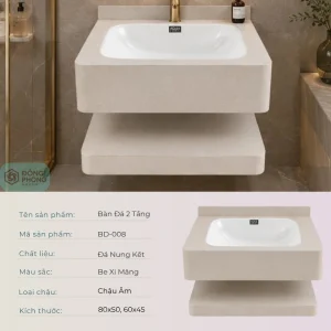 Bàn đá liền chậu  BD-008