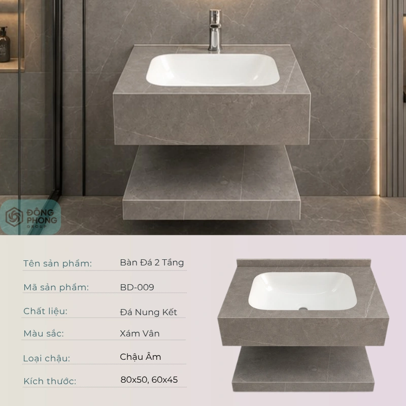 Bàn đá liền chậu  BD-009